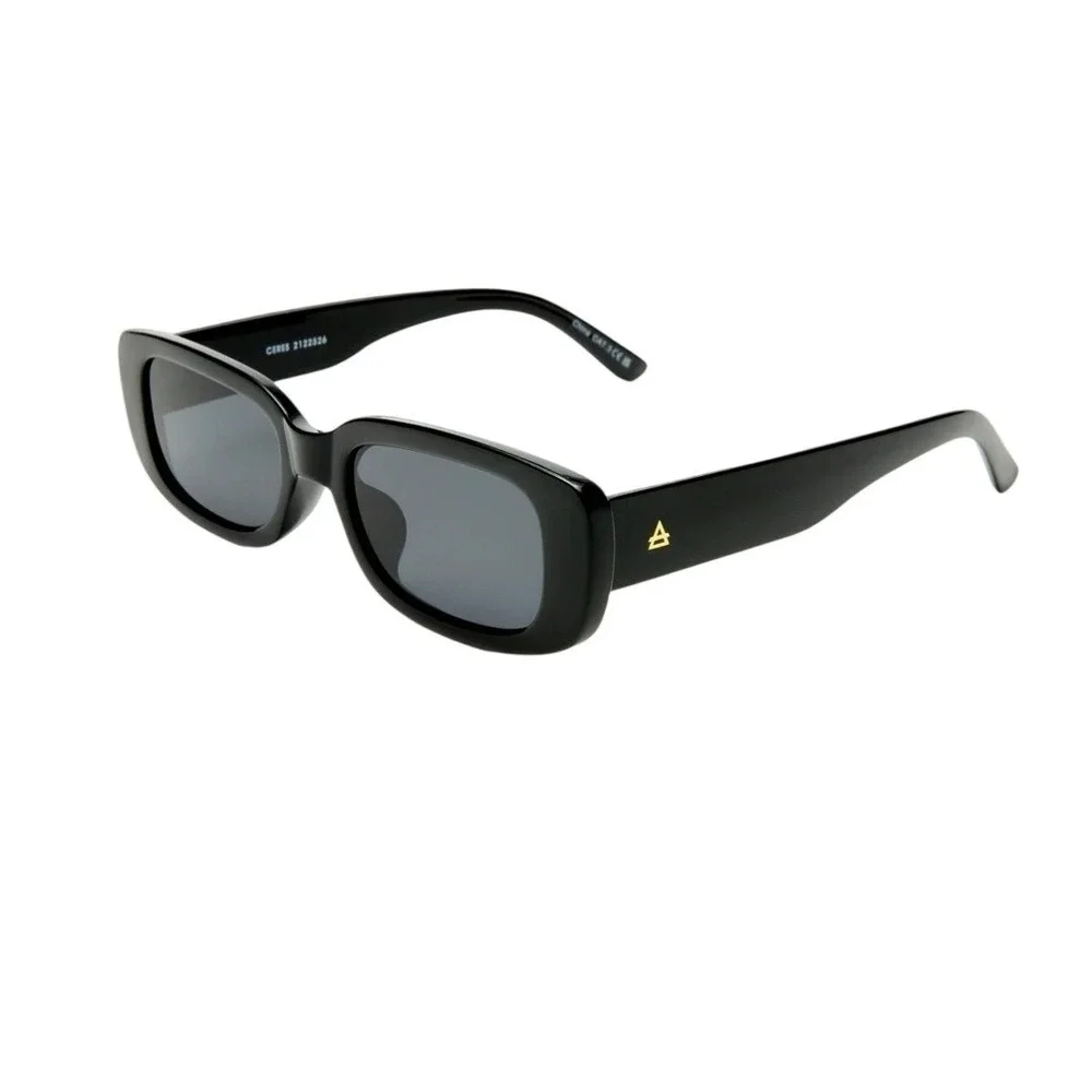 AIRE Ceres V2 Black‎ Rectangular Sunglasses Recycled Plastic 2122526 Smoke Lens
